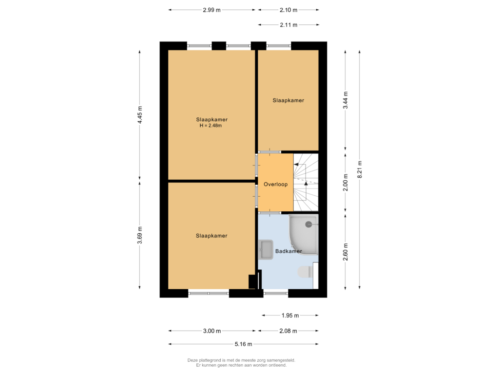 Bekijk plattegrond van Eerste verdieping van Brielse Rak 27