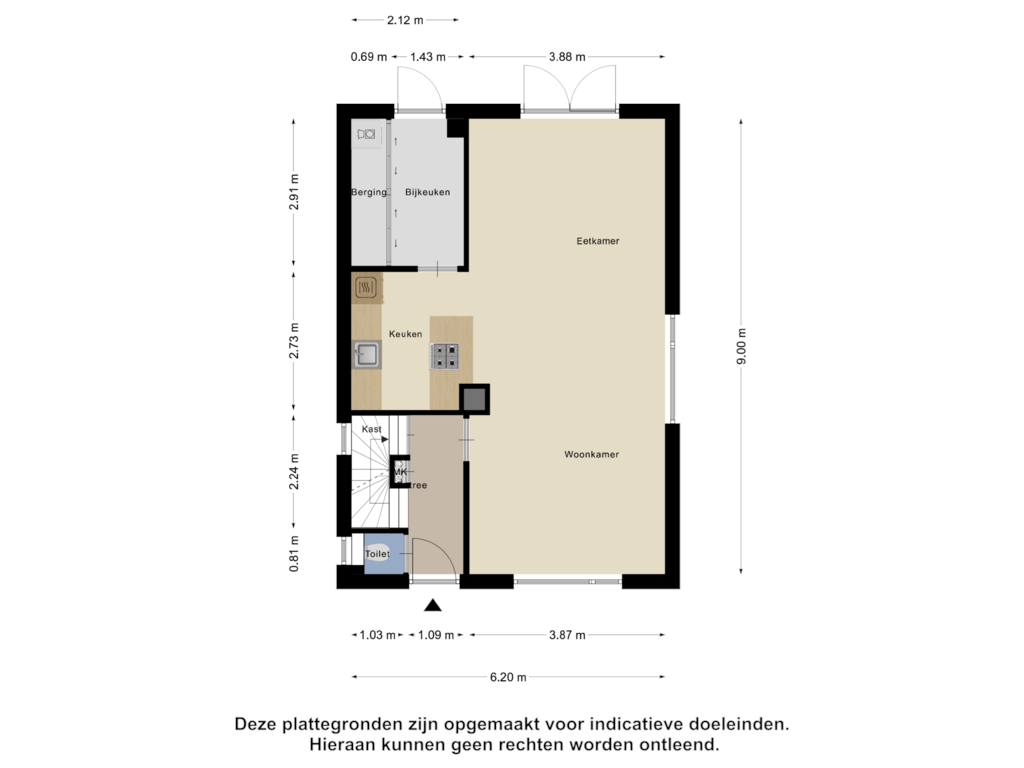 Bekijk plattegrond van Begane Grond van Voorstraat 5