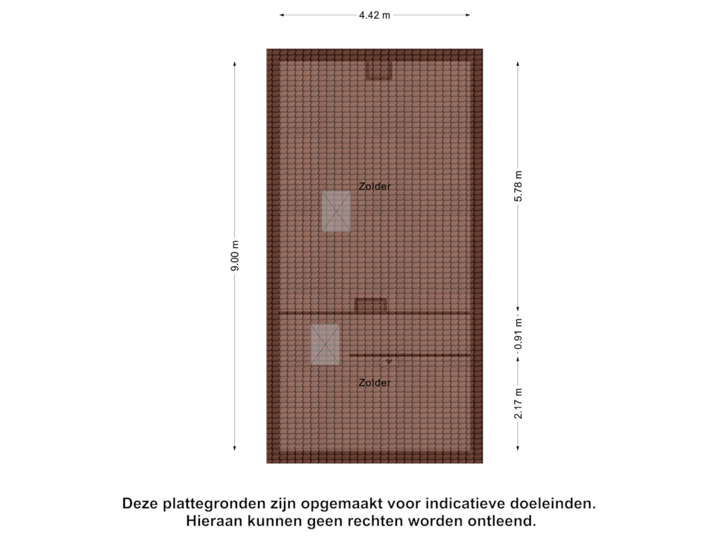 Bekijk plattegrond van Zolder van Voorstraat 5