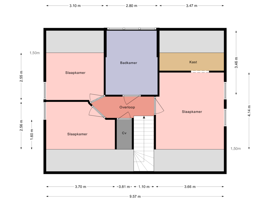 Bekijk plattegrond van 1e Verdieping van Rottekade 57