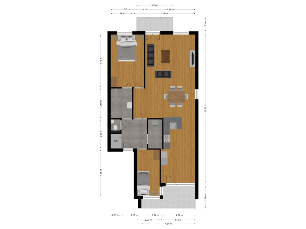 Bekijk plattegrond van Appartement van Rijnhof 29