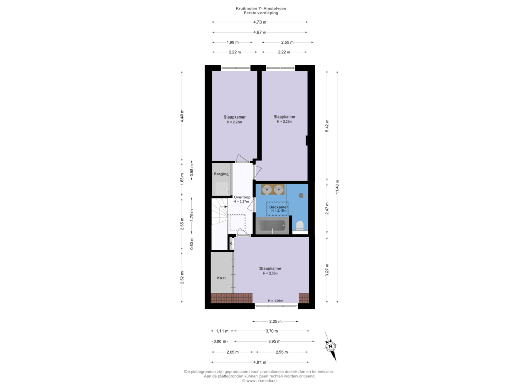 Bekijk plattegrond van Eerste verdieping van Kruitmolen 7