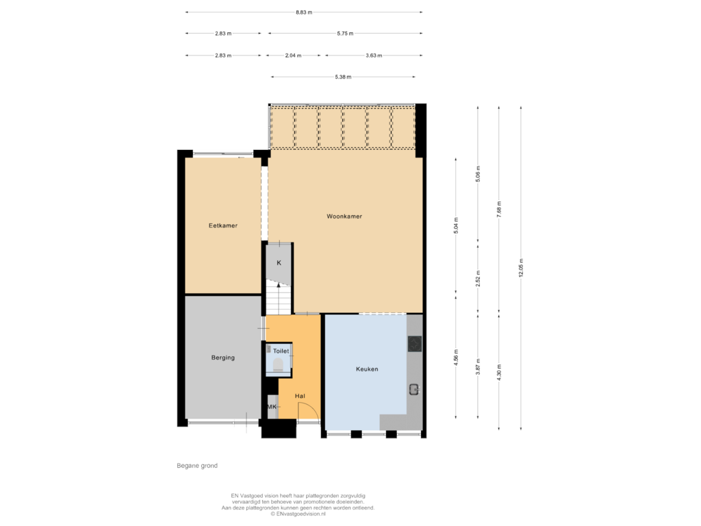 Bekijk plattegrond van Begane grond van Kennemerpoort 26