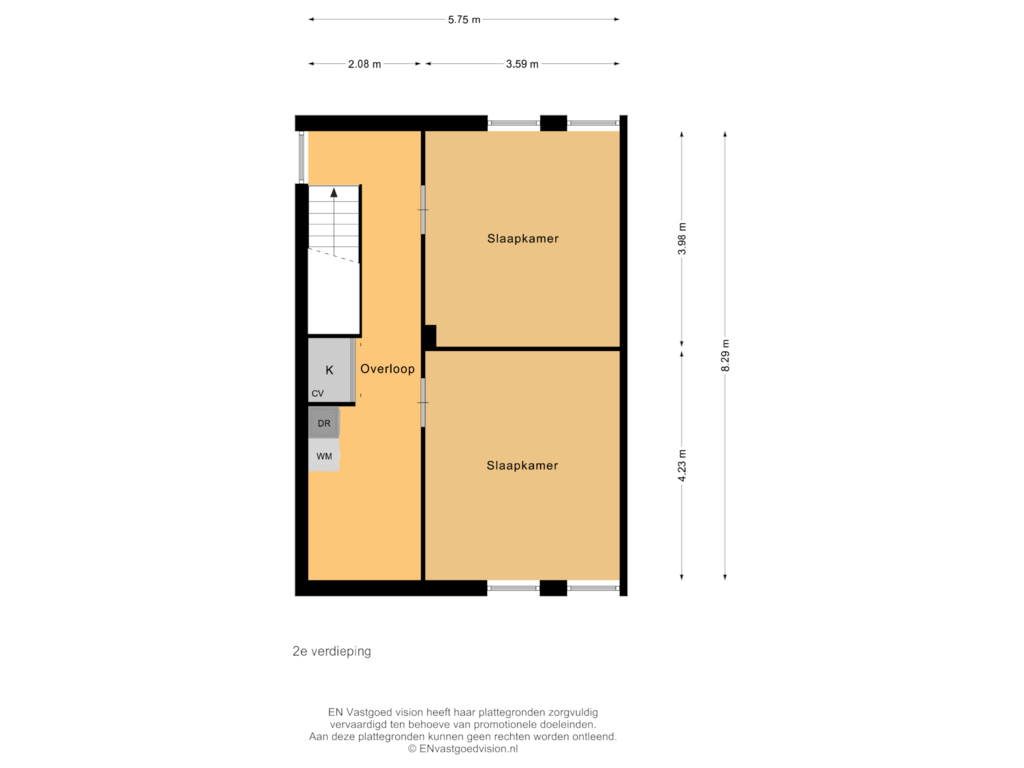 Bekijk plattegrond van 2e verdieping van Kennemerpoort 26