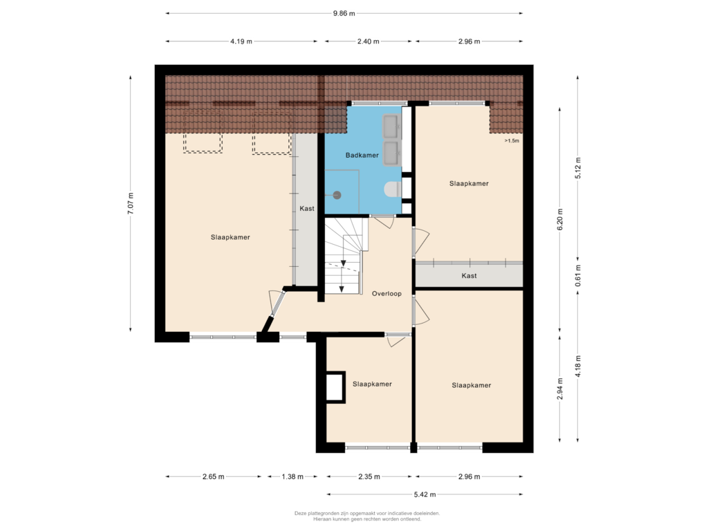 Bekijk plattegrond van Eerste verdieping van De Vrede 40