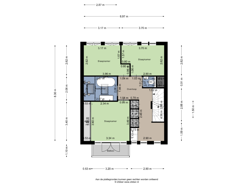 View floorplan of Tweede Verdieping of Chris van Abkoudestraat 21