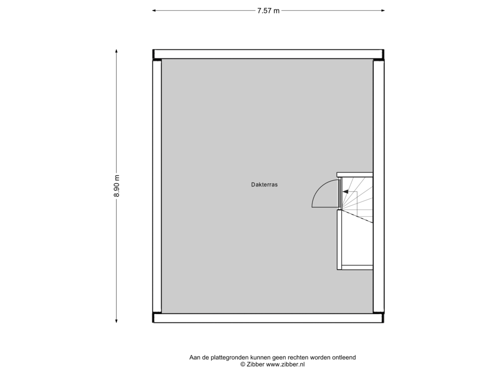 View floorplan of Dakterras of Chris van Abkoudestraat 21