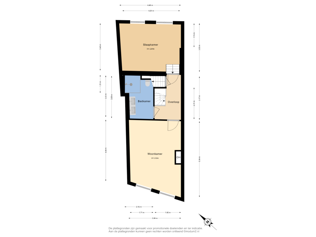 Bekijk plattegrond van 1e Verdieping van Lange Geer 6