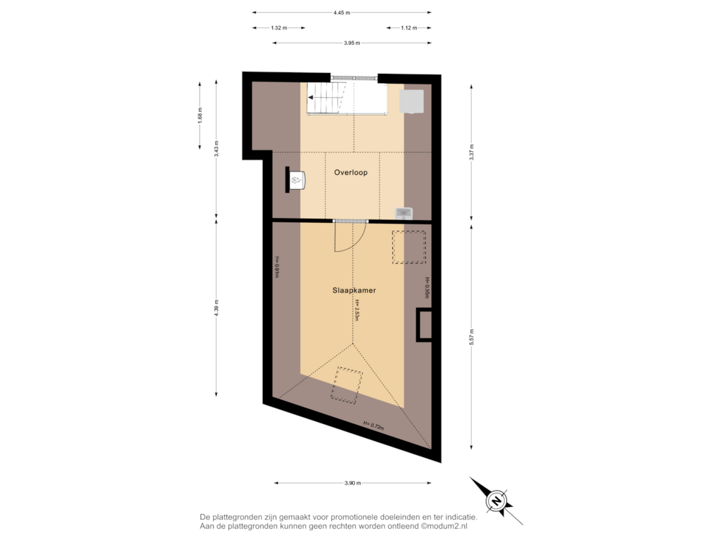 Bekijk plattegrond van 2e Verdieping van Lange Geer 6