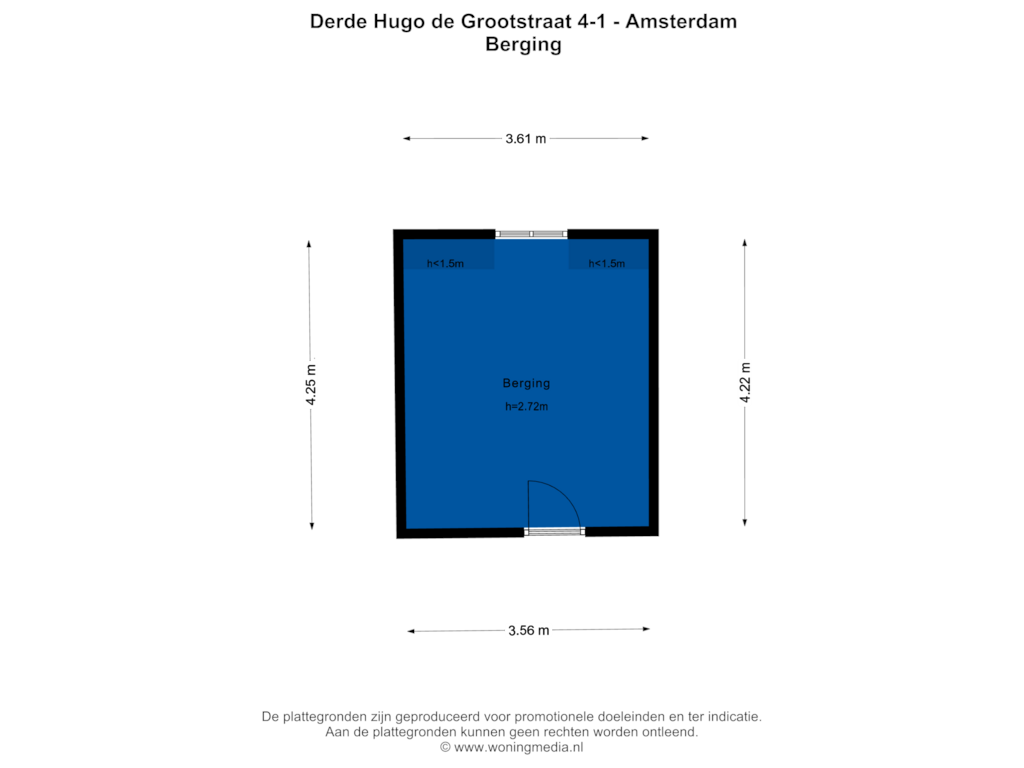 Bekijk plattegrond van Berging van Derde Hugo de Grootstraat 4-1