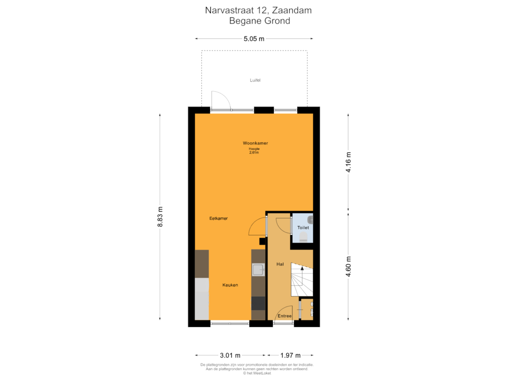 Bekijk plattegrond van Begane Grond van Narvastraat 12