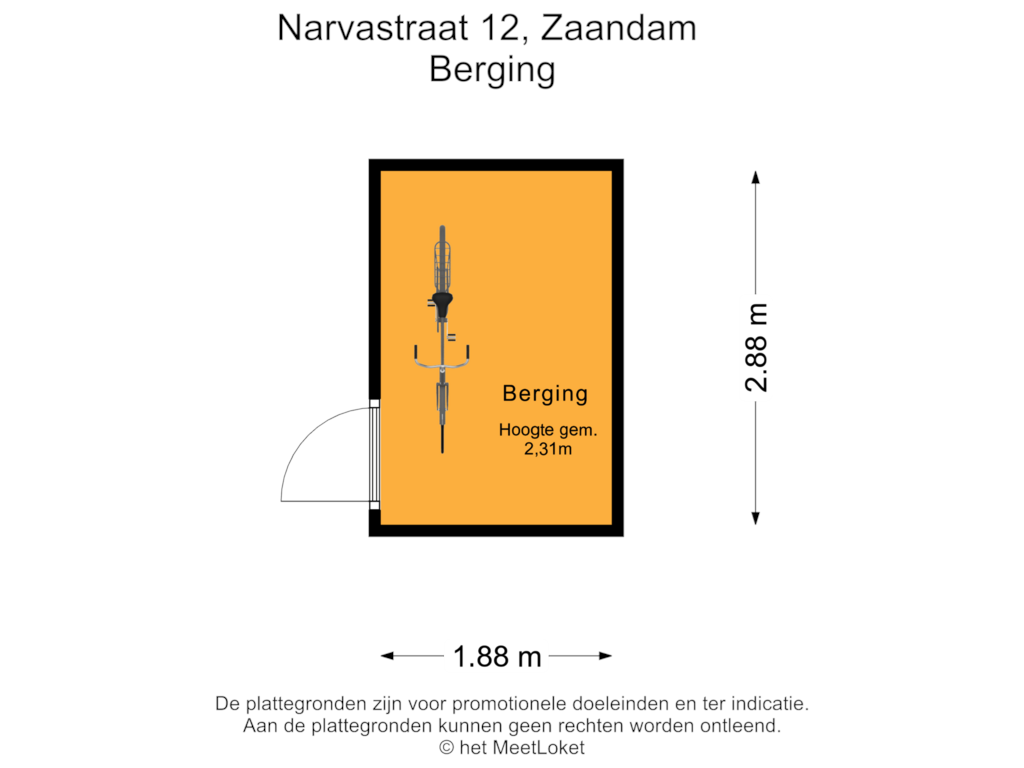 Bekijk plattegrond van Berging van Narvastraat 12