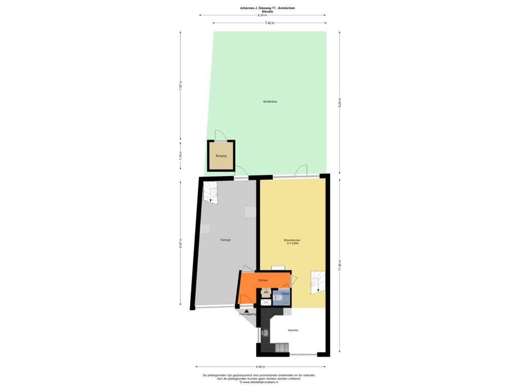 Bekijk plattegrond van Situatie van Johannes J. Glasweg 77