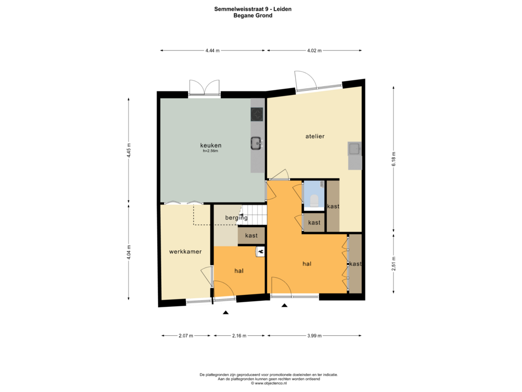 View floorplan of BEGANE GROND of Semmelweisstraat 9