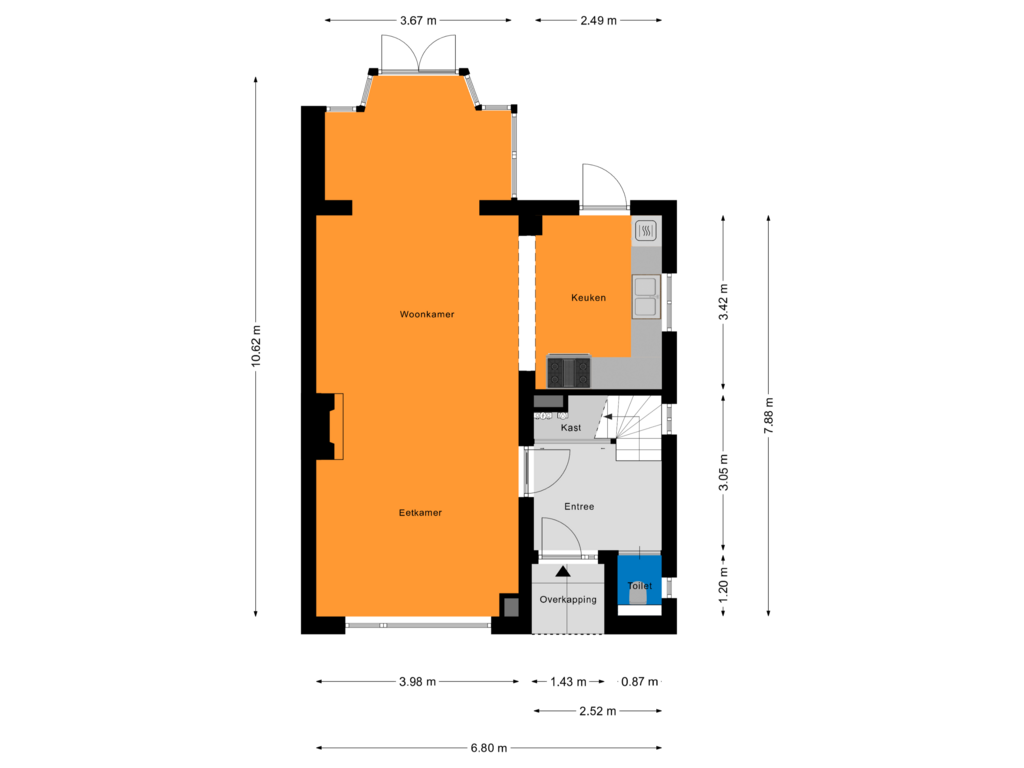 Bekijk plattegrond van Begane grond van Grotestraat 47