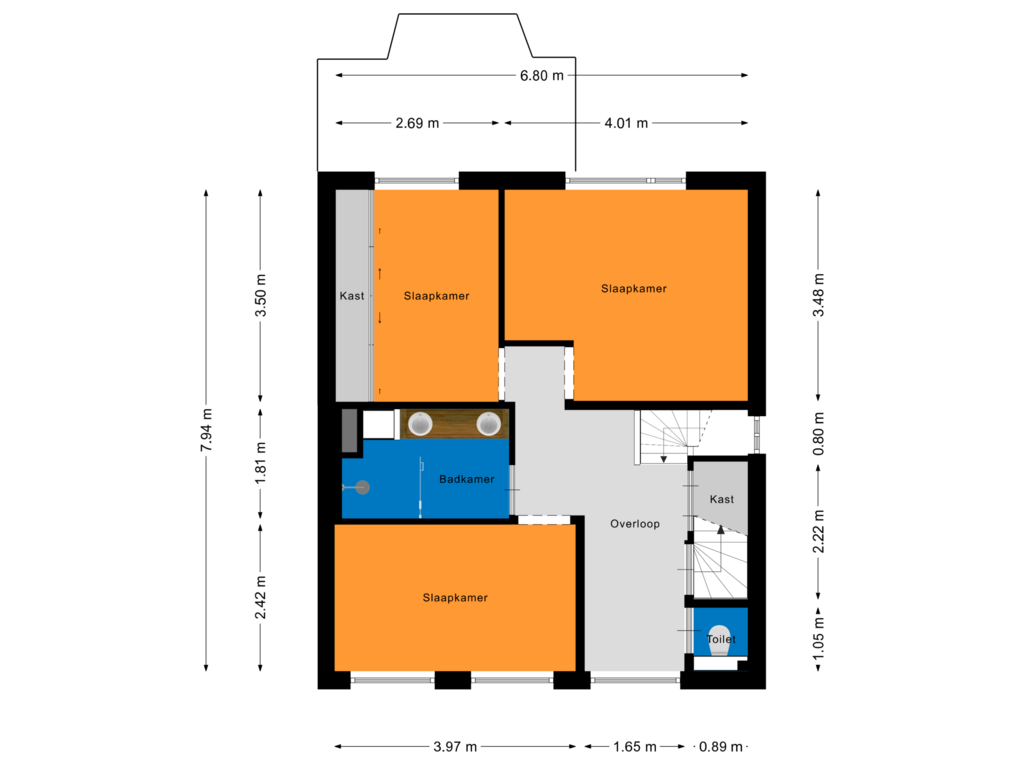 Bekijk plattegrond van Eerste verdieping van Grotestraat 47