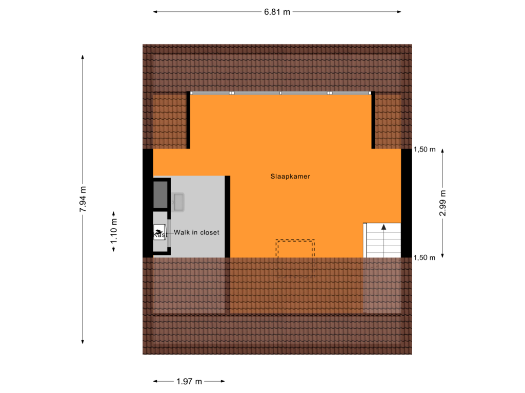 Bekijk plattegrond van Tweede verdieping van Grotestraat 47