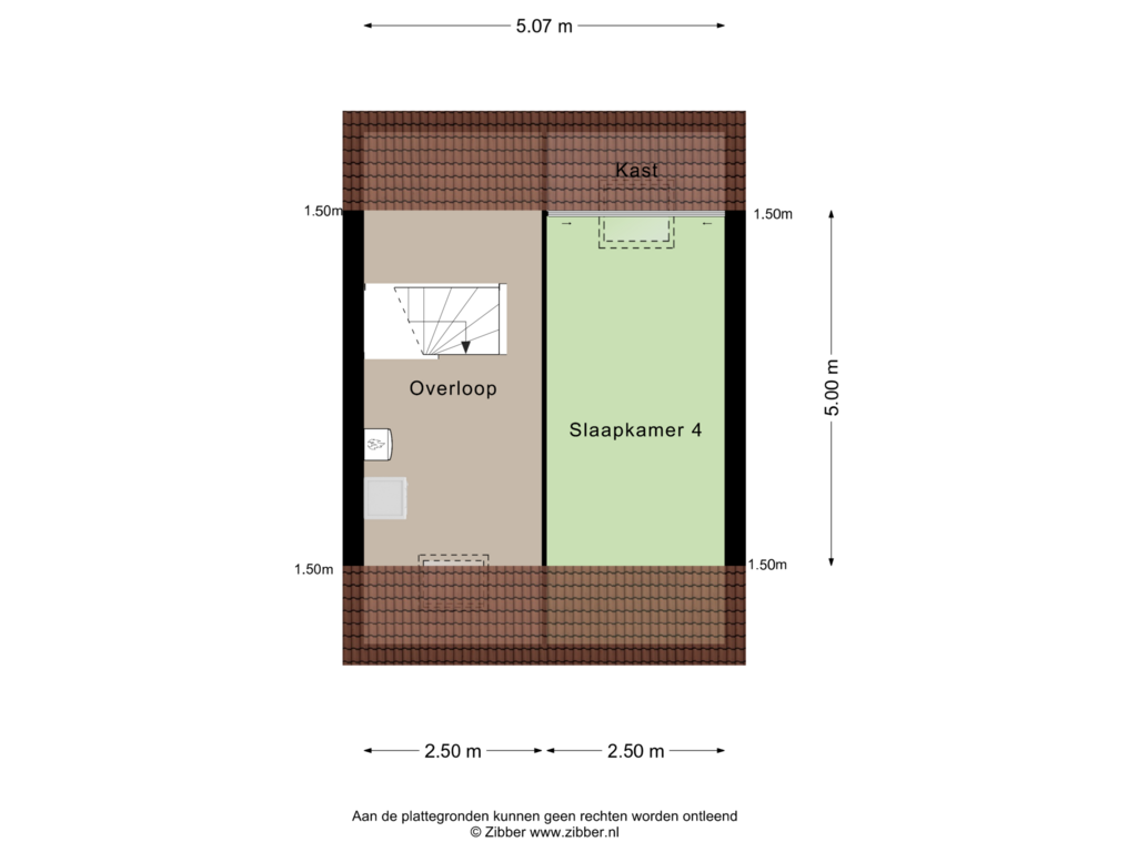 Bekijk plattegrond van Tweede verdieping van Prinses Irenestraat 7