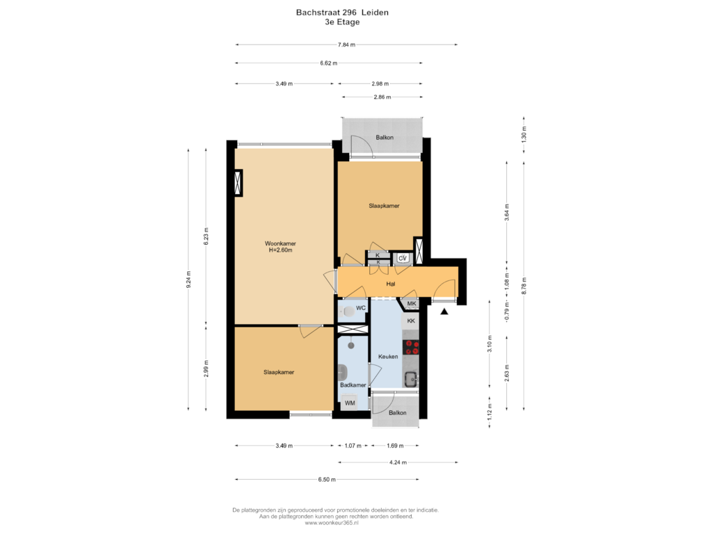 Bekijk plattegrond van 3e Etage van Bachstraat 296