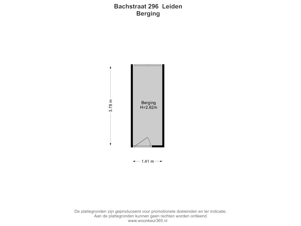 Bekijk plattegrond van Berging van Bachstraat 296