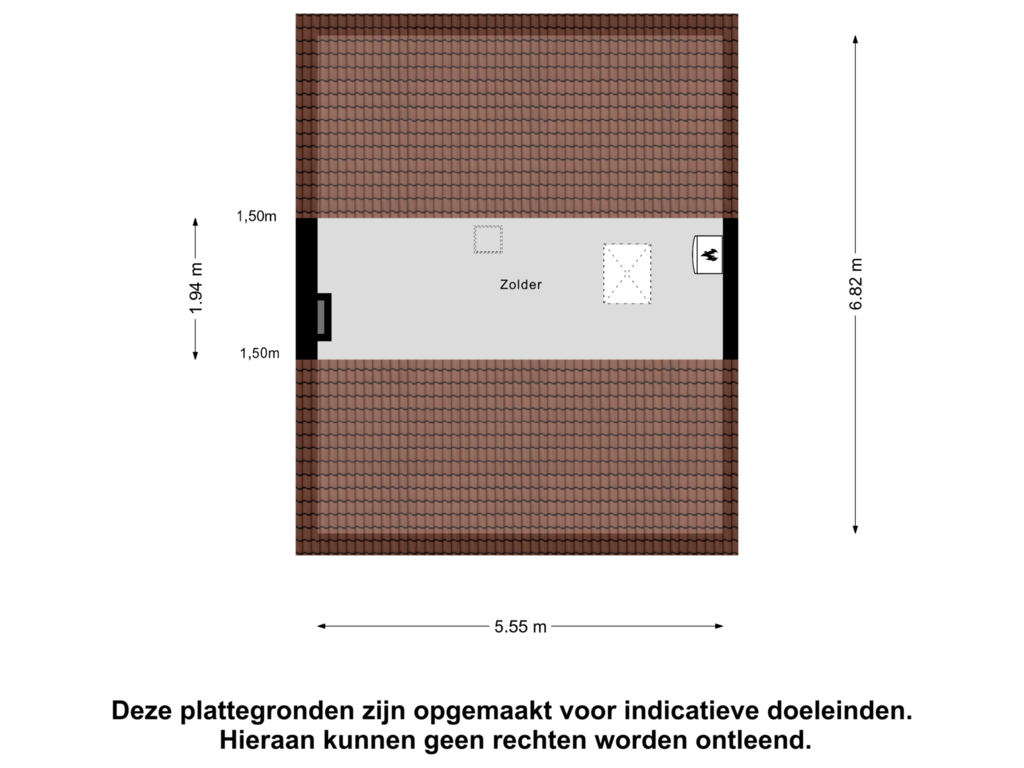 Bekijk plattegrond van Zolder van Leeghwaterstraat 87