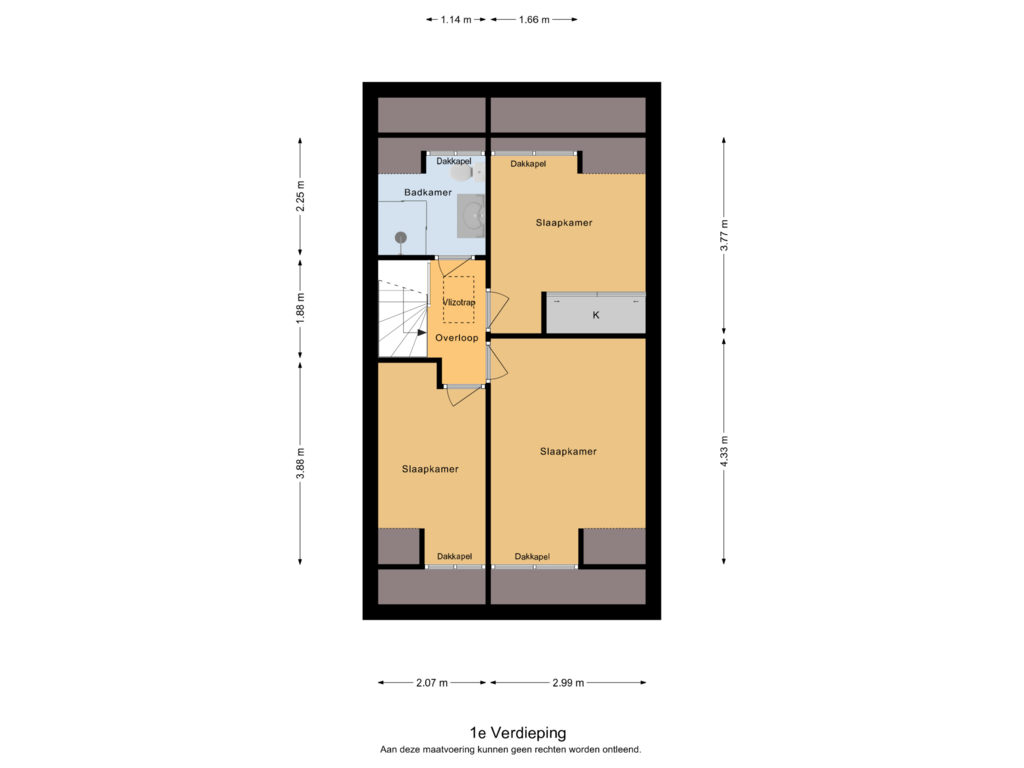 Bekijk plattegrond van 1e Verdieping van Biezenbleek 14