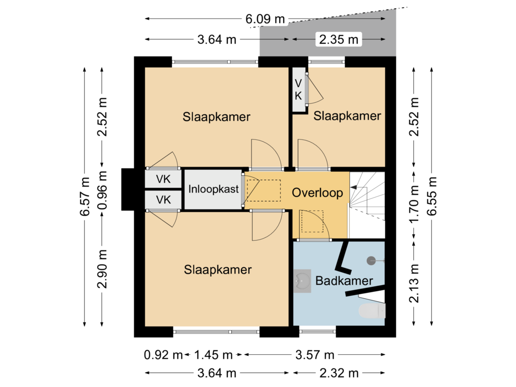 Bekijk plattegrond van Verdieping van Scheidiuslaan 1