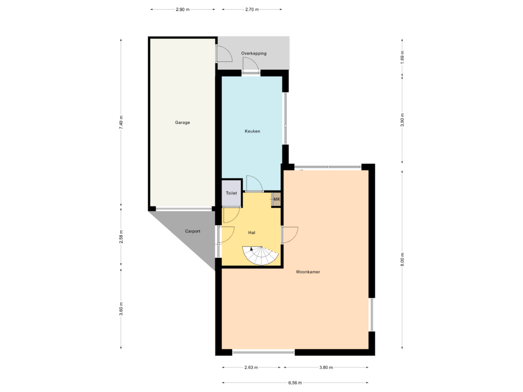 Bekijk plattegrond van Begane grond van van 't Hoffstraat 14