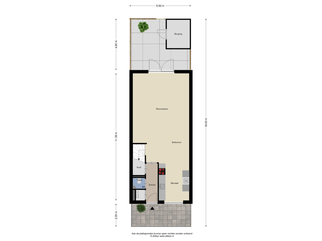 View floorplan of Begane Grond_Tuin of John Bardeenstraat 10