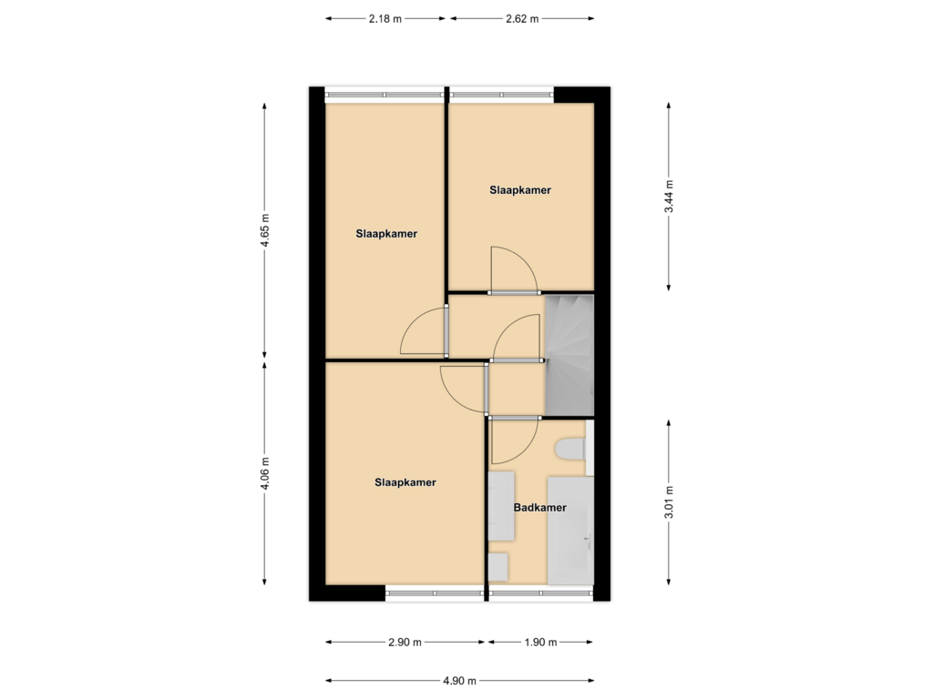 View floorplan of 1e verdieping of Everstein 35