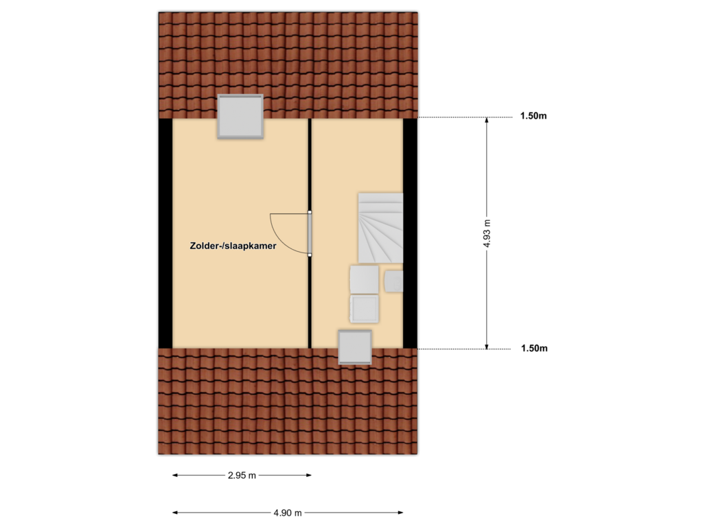 View floorplan of 2e verdieping of Everstein 35