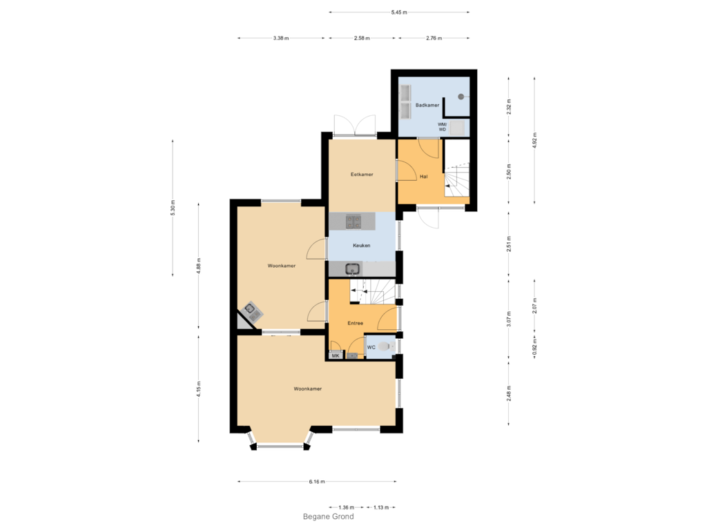 Bekijk plattegrond van Begane Grond van Oude Zwolsestraat 2