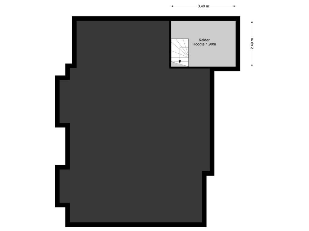 View floorplan of Kelder of Parklaan 5