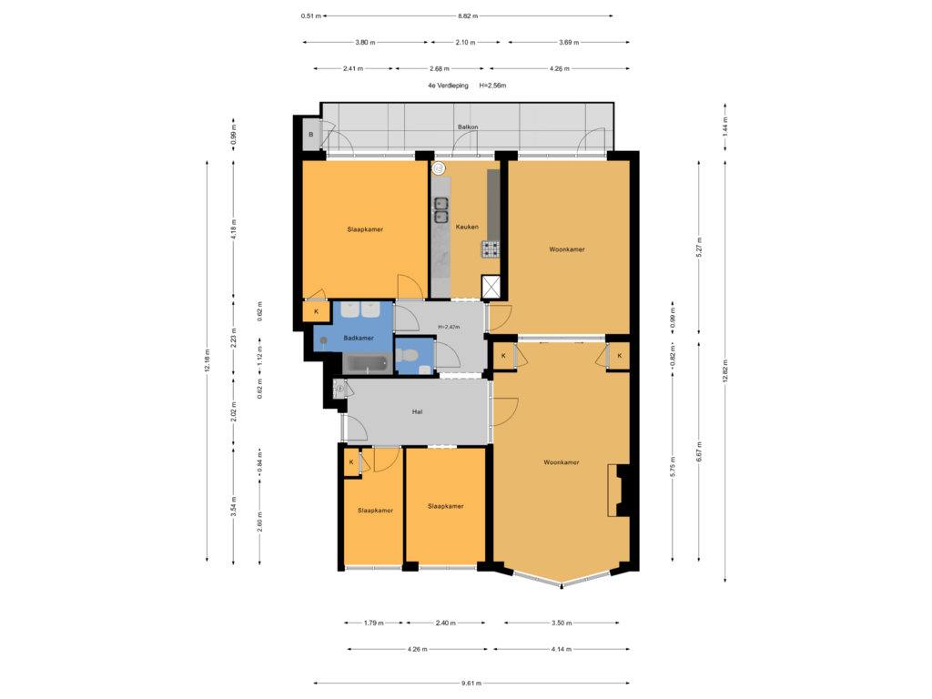 View floorplan of 4e Verdieping of Laan van Clingendael 134