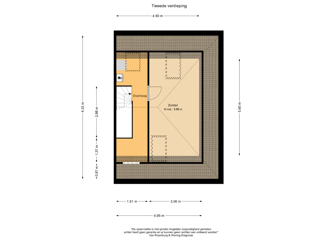 Bekijk plattegrond van Tweede verdieping van Ringslang 38