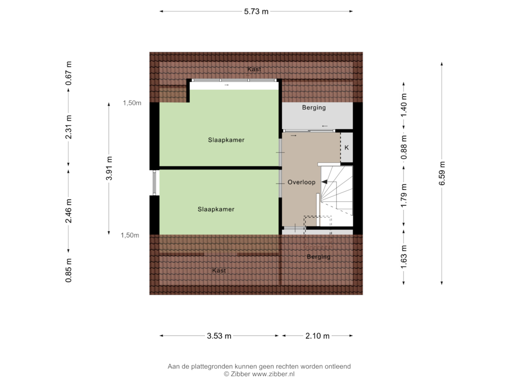 View floorplan of Tweede Verdieping of De Kamphof 1