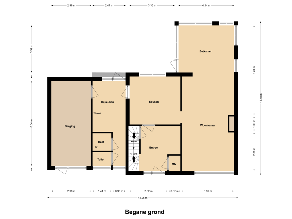 Bekijk plattegrond van Begane Grond van Rector Mulderstraat 3