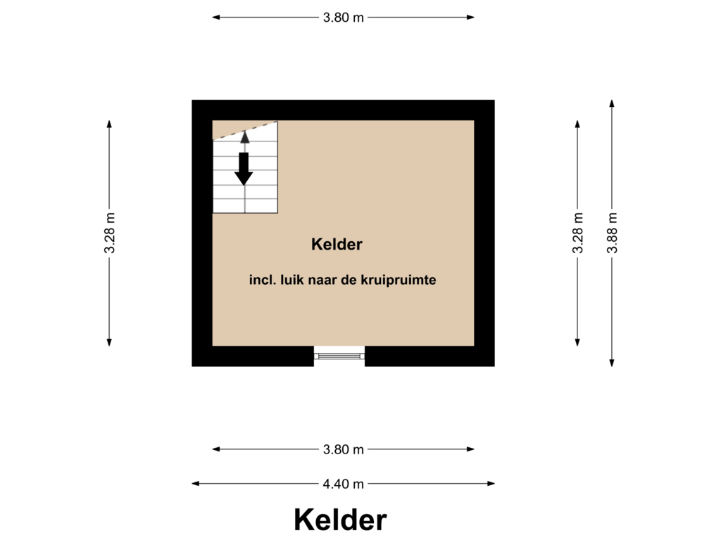 Bekijk plattegrond van Kelder van Rector Mulderstraat 3