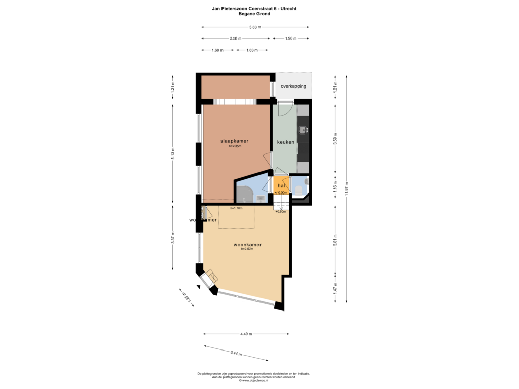 Bekijk plattegrond van BEGANE GROND van Jan Pieterszoon Coenstraat 6