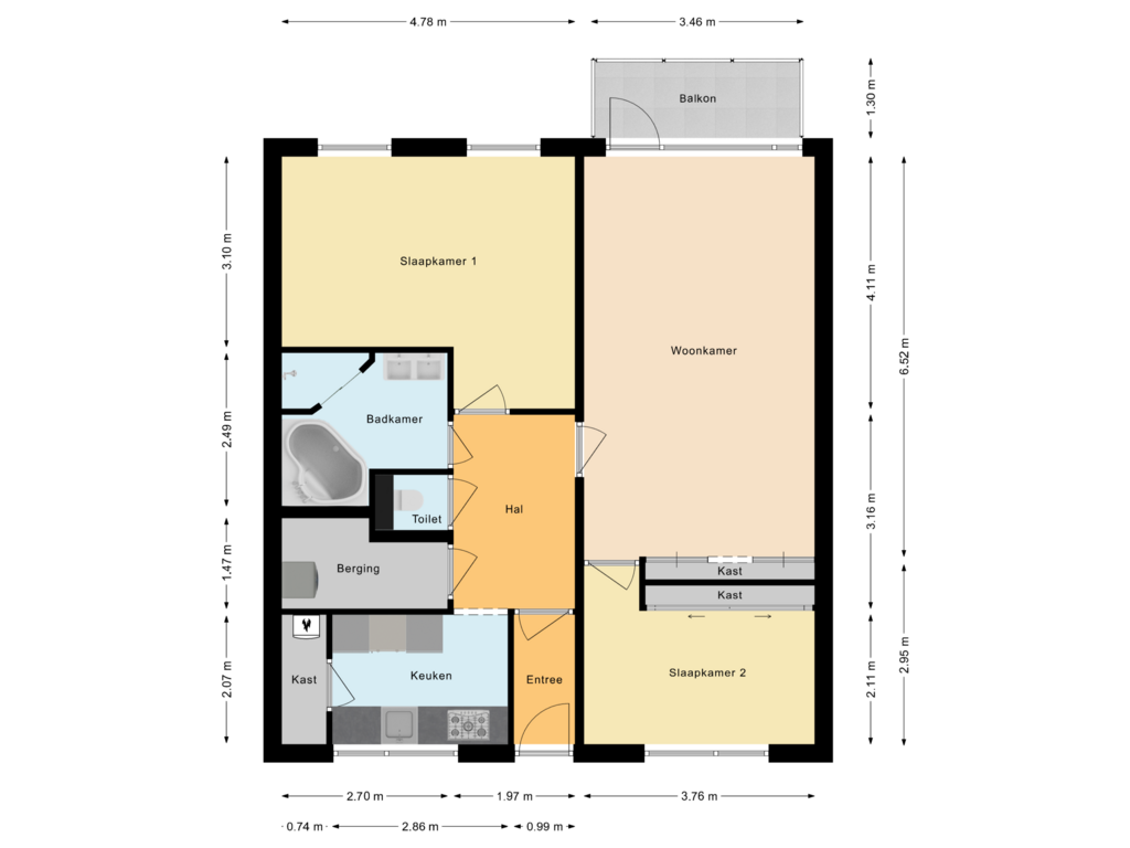 Bekijk plattegrond van Appartement van Aert van Neslaan 327