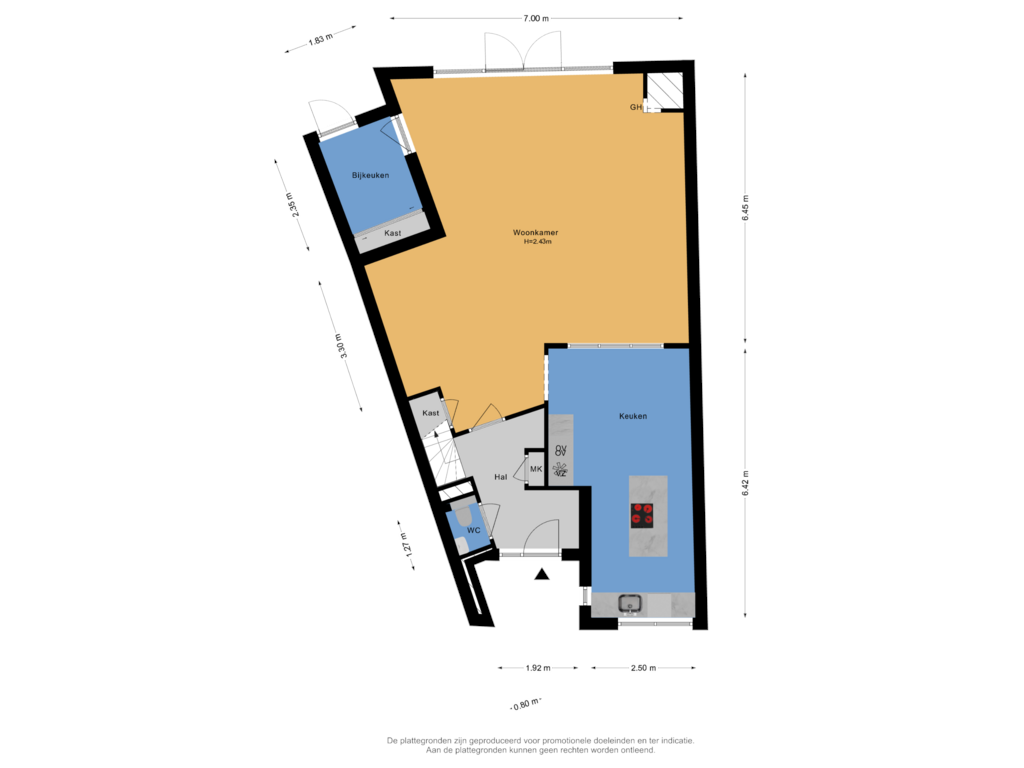 View floorplan of Begane grond of Jan van Nuijshof 15