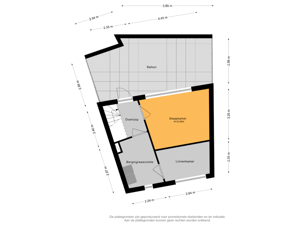 View floorplan of 2e verdieping of Jan van Nuijshof 15