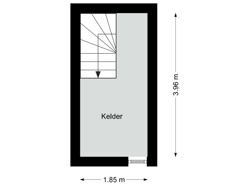 Bekijk plattegrond van Kelder van Burgemeester Geradtsstraat 61