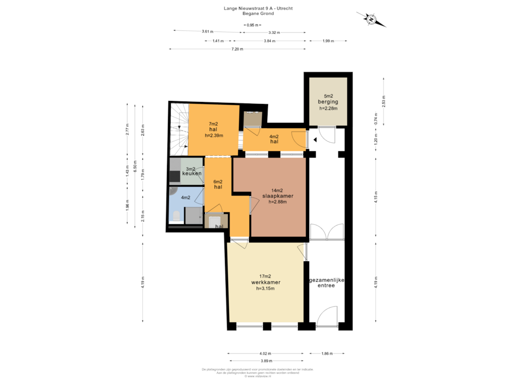 View floorplan of BEGANE GROND of Lange Nieuwstraat 9-A