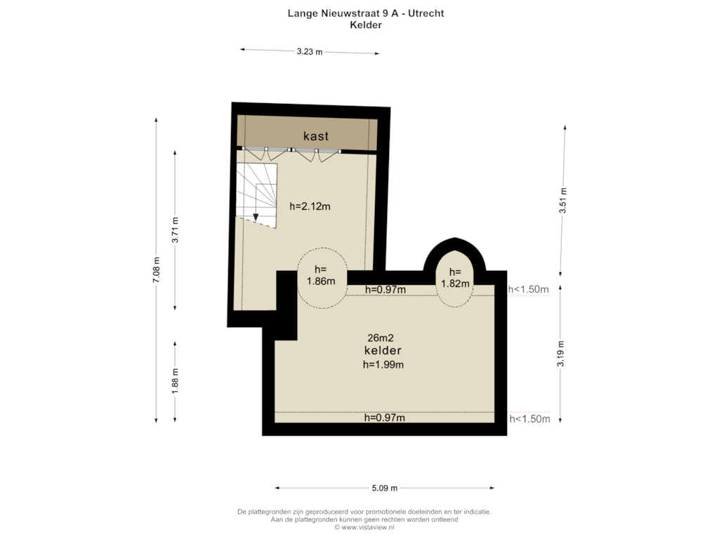 View floorplan of KELDER of Lange Nieuwstraat 9-A