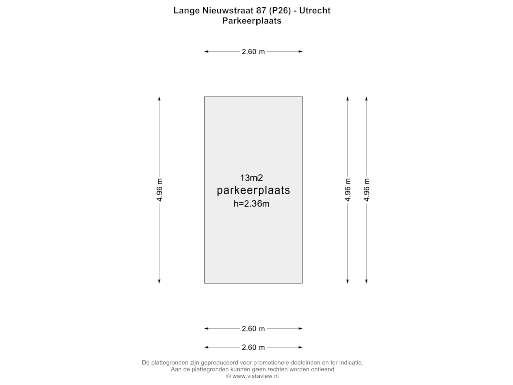 View floorplan of PARKEERPLAATS of Lange Nieuwstraat 9-A