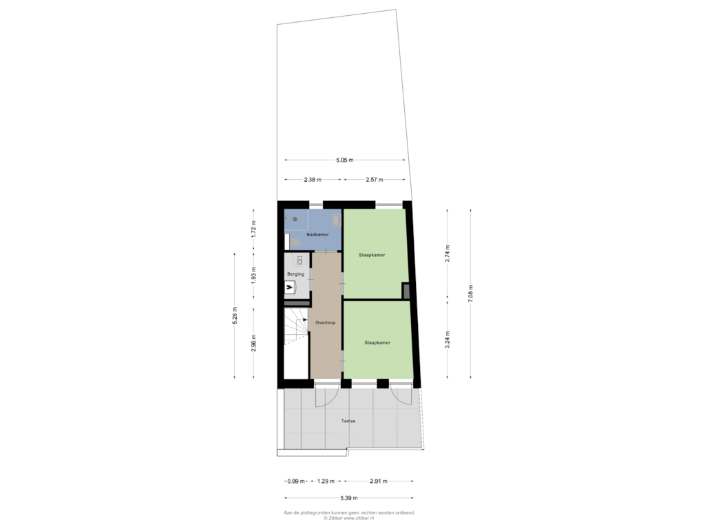 View floorplan of Derde verdieping of Beurdsestraat 30