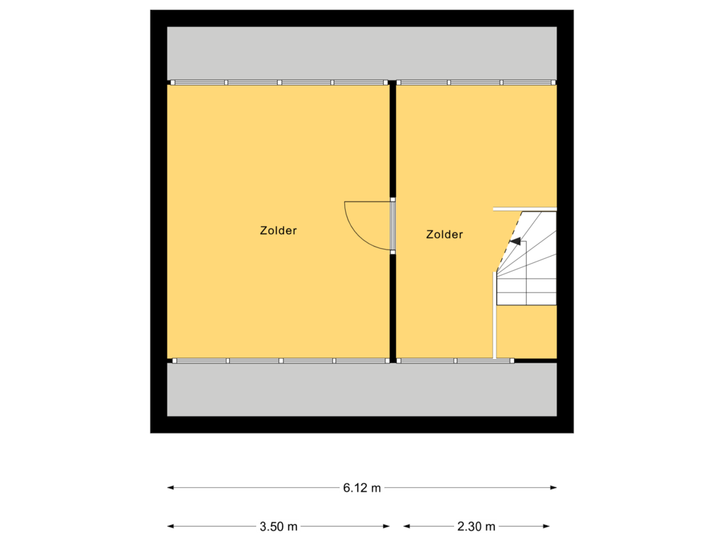 View floorplan of 2e Verdieping of Mariastraat 20