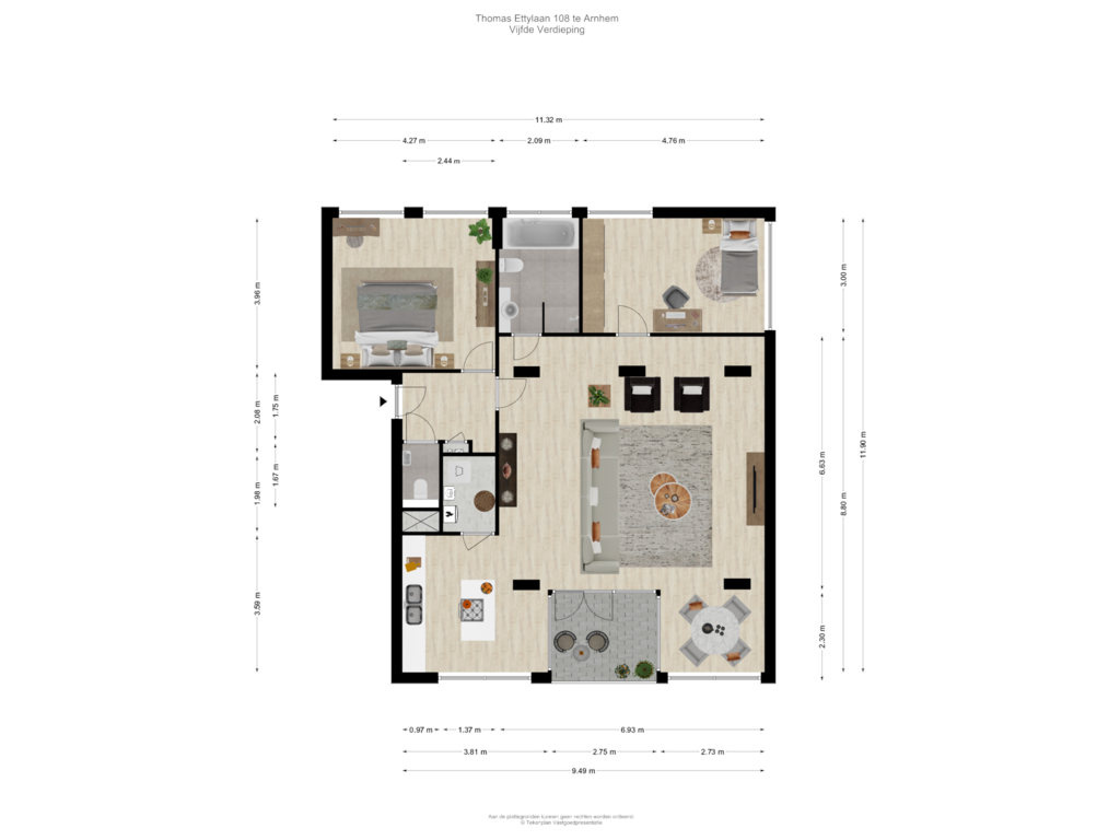 View floorplan of Vijfde Verdieping of Thomas Ettylaan 108