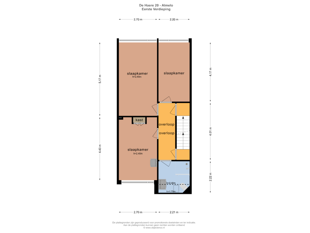 View floorplan of EERSTE VERDIEPING of De Haere 20